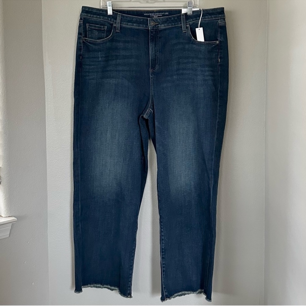 Classic High-Rise Straight Leg Jeans in Dark Blue - Picture 4 of 8
